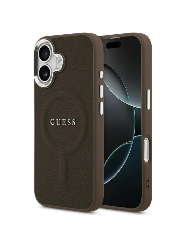 GUESS futerał do IPHONE 17 kompatybilny z MagSafe GUHMP17SPSAREGSW (PU W/ Classic Logo) brązowy