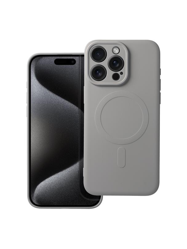 Futerał SILICONE MAG COVER kompatybilny z MagSafe do IPHONE 15 Pro Max tytanowy szary