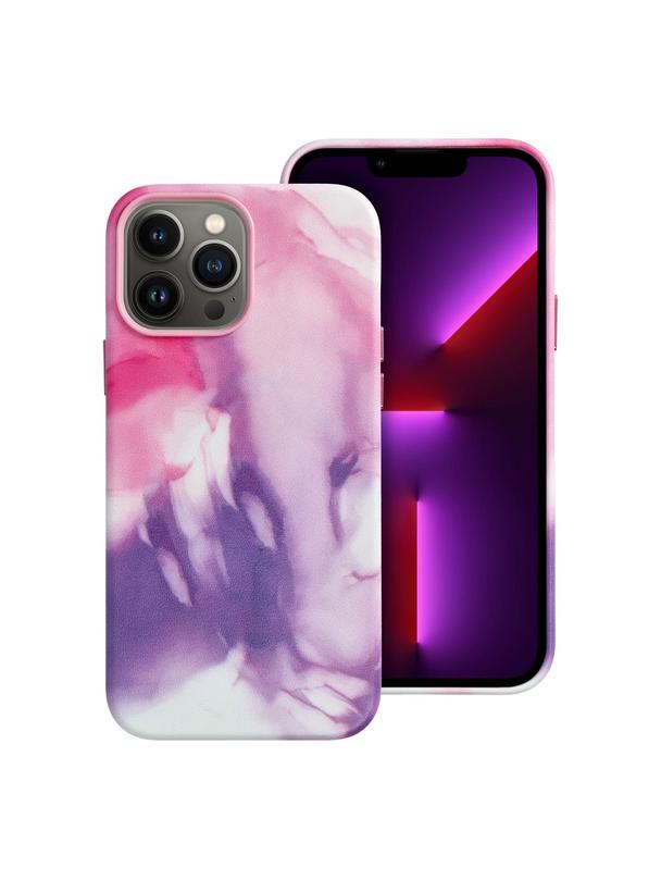 Futerał LEATHER MAG COVER kompatybilny z MagSafe do IPHONE 13 Pro Max purple splash