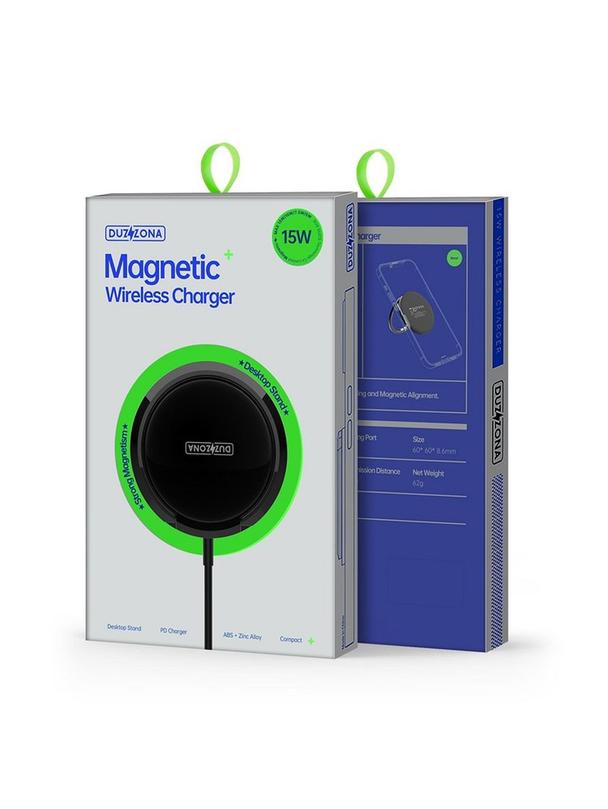 DUZZONA W1 - ładowarka indukcyjna kompatybilna z MagSafe 15W czarna