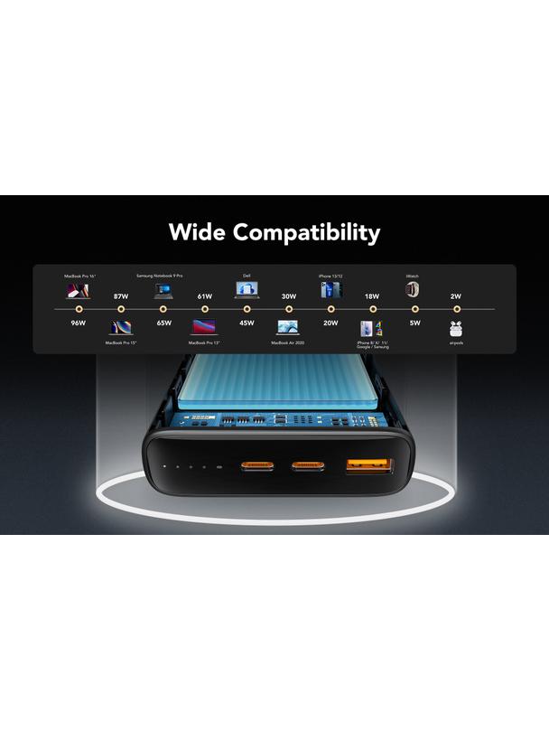 Powerbank Veger T100 (W2032C-100) PD QC3.0 5A 100W 20000 mAh czarny