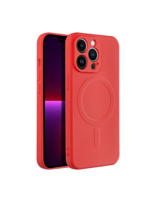 Futerał SILICONE MAG COVER kompatybilny z MagSafe do IPHONE 13 Pro czerwony