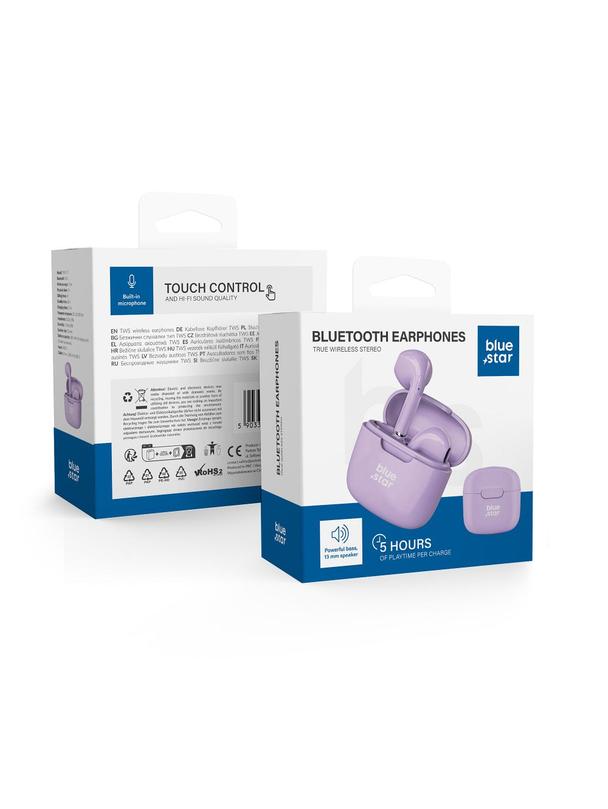 Słuchawki bezprzewodowe douszne Blue Star FI7 TWS fioletowe