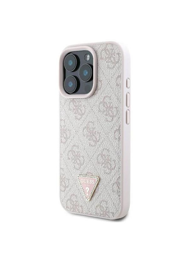 GUESS futerał do IPHONE 16 Pro Max GUHCP16XP4TDPP (PU Leather 4G Triangle Strass) różowy
