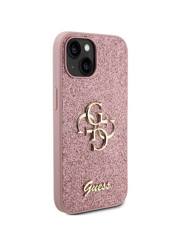 GUESS futerał do IPHONE 15 GUHCP15SHG4SGP (Fixed Glitter Big 4G) różowy