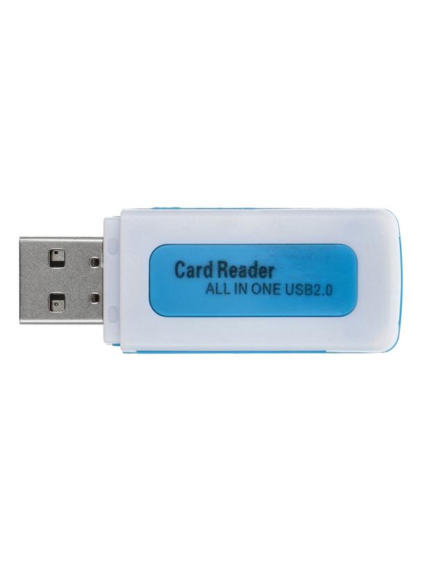 Czytnik kart pamięci USB 2.0 niebiesko biały