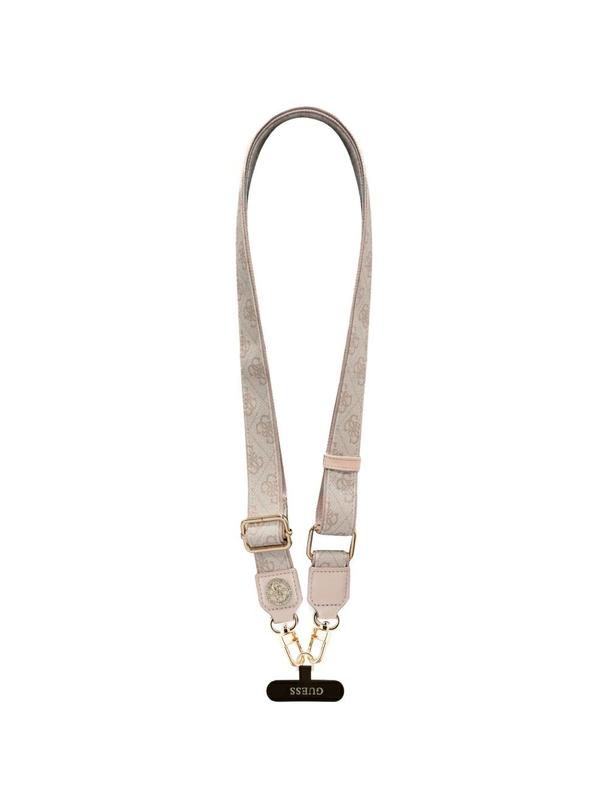 GUESS uniwesalny pasek GUUCNP4DGMP (4G PU Strap Tether Patch Strass Metal Logo) różowy