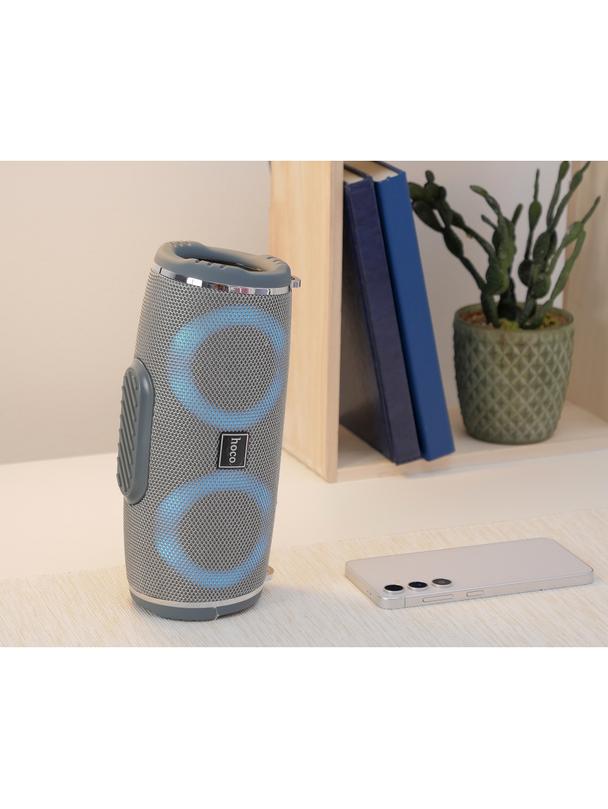 Głośnik bluetooth LED 2 x 5W 2h Hoco HC12 szary