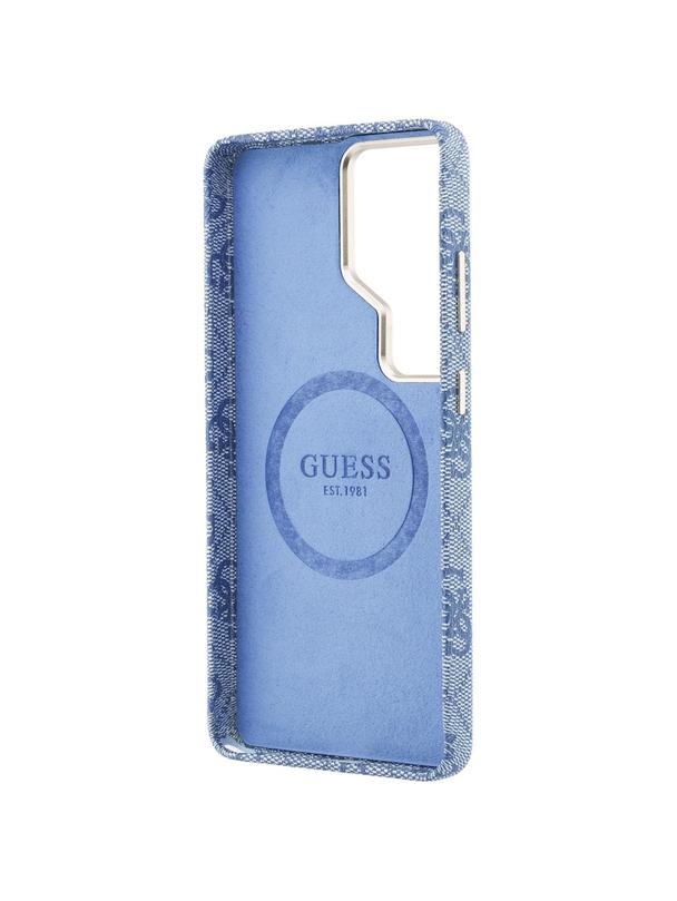GUESS futerał do SAMSUNG S26 Ultra GUHMS26L5P4FWMSB (4G Script MagSafe) niebieski