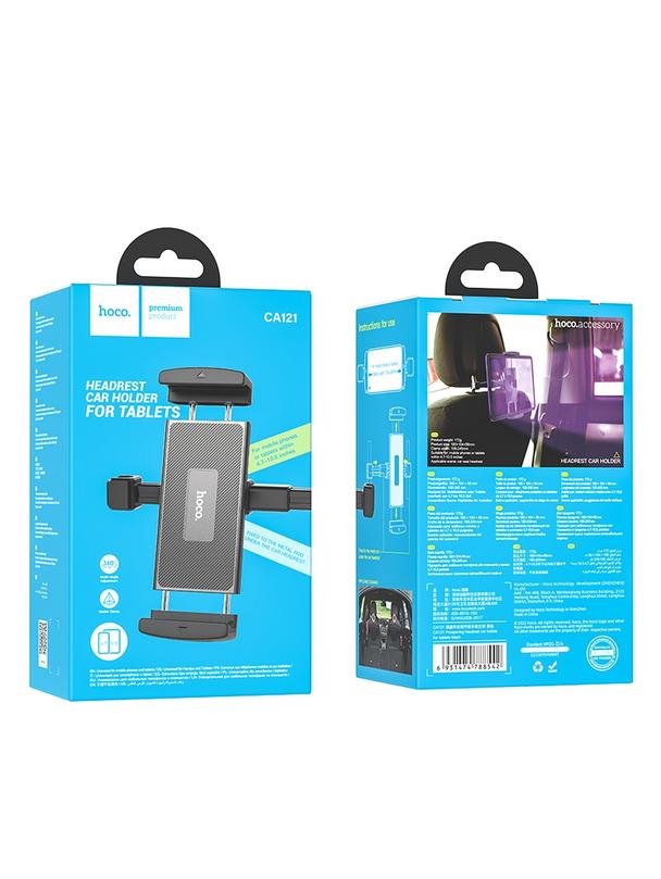 Uchwyt na telefon / tablet do samochodu uniweralny Hoco na zagłówek (4,7" - 12,9") CA121 czarny