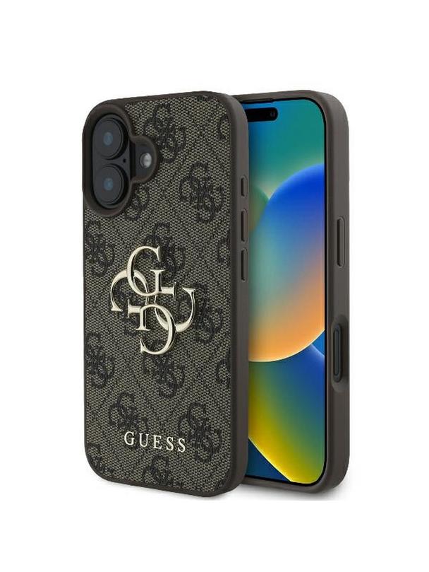 GUESS futerał do IPHONE 16 GUHCP16S4GMGBR (4G PU Big Logo) brązowy