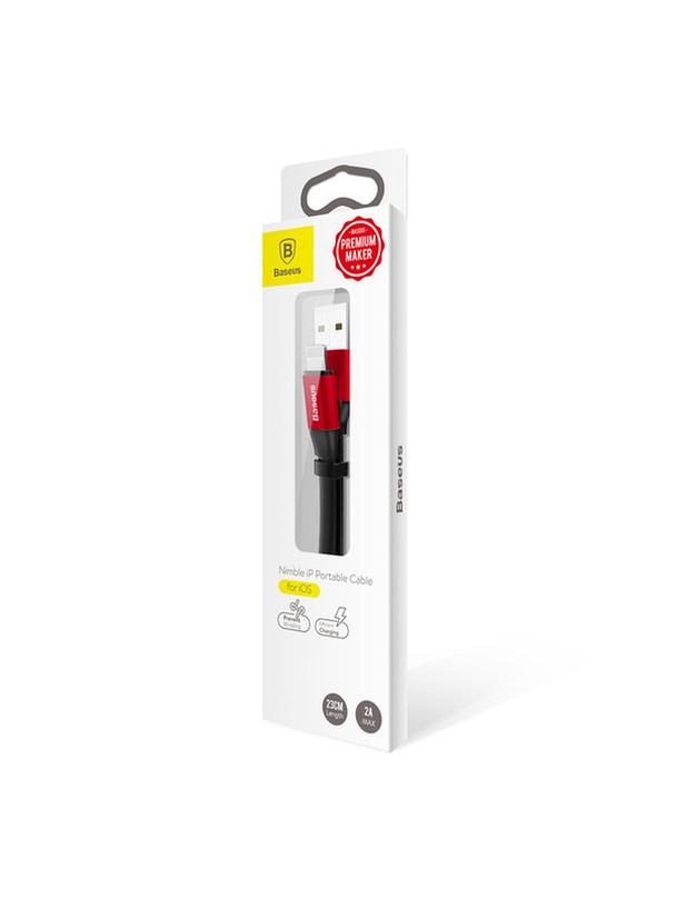 BASEUS kabel USB A do Lightning 2A Nimble CALMBJ-B91 0,23 m czarno czerwony