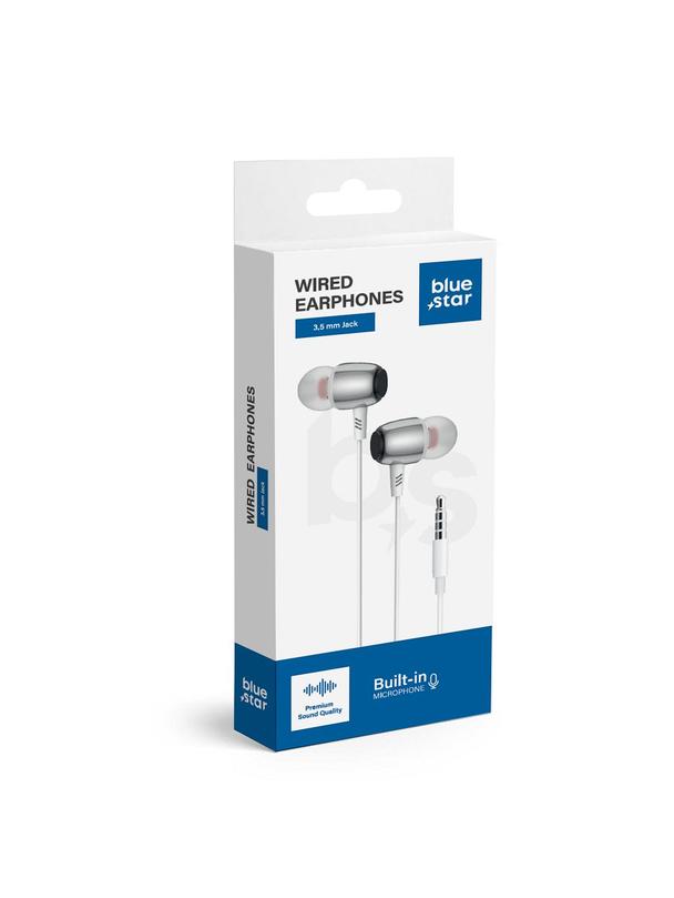 Słuchawki przewodowe douszne Jack 3,5 mm Blue Star M09 1,2 m białe