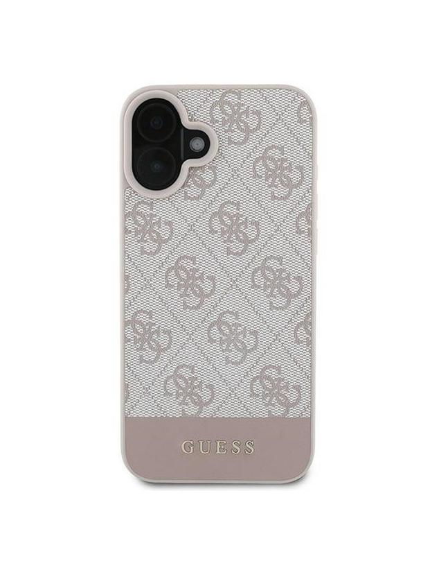 GUESS futerał do IPHONE 16 Plus GUHCP16MG4GLPI (4G PU Bottom Stripe) różowy