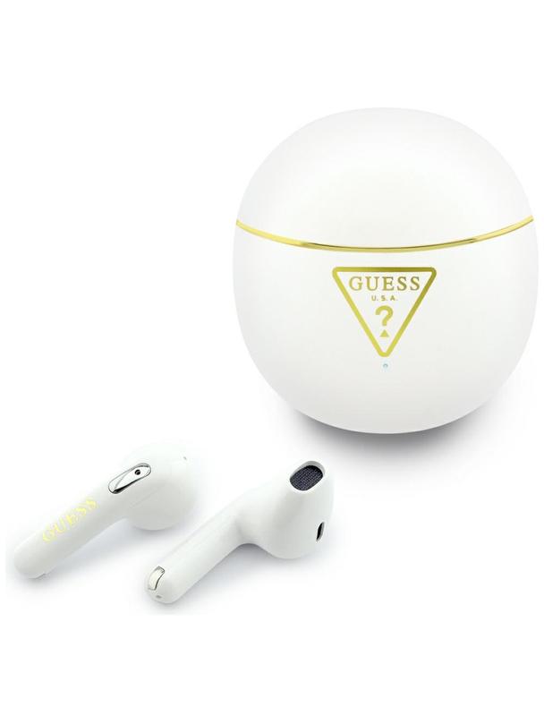 Słuchawki bezprzewodowe douszne Guess TWS GUTWSA15HETH (Small Round Script Print) białe