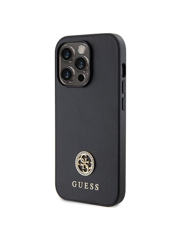 GUESS futerał do IPHONE 15 Pro GUHCP15LPS4DGPK (Strass Metal Logo) czarny