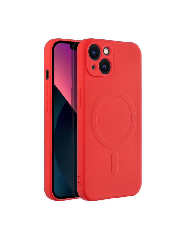 Futerał SILICONE MAG COVER kompatybilny z MagSafe do IPHONE 13 czerwony