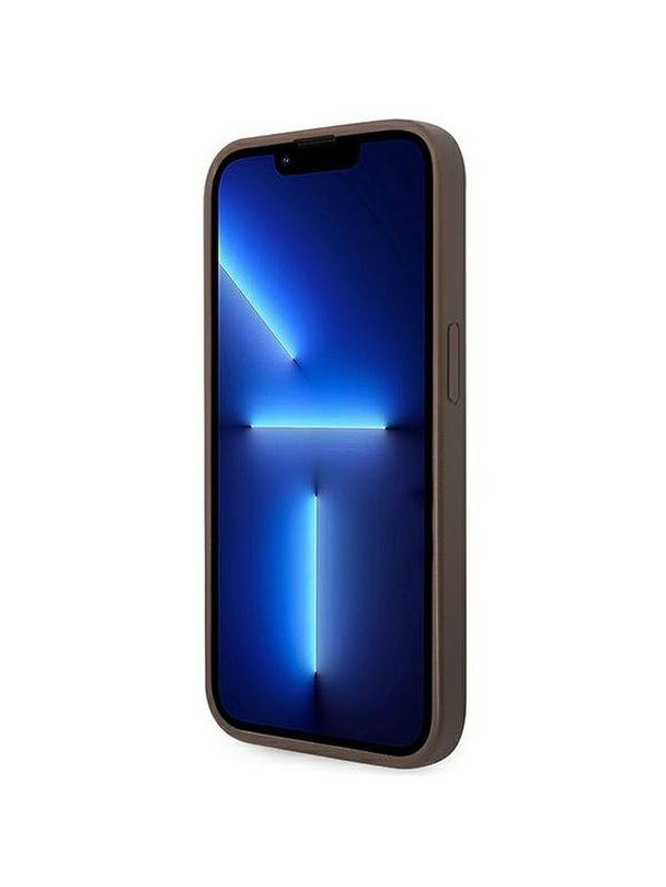 GUESS futerał do IPHONE 14 Pro GUHCP14LG4GFBR (4G Gold Logo) brązowy