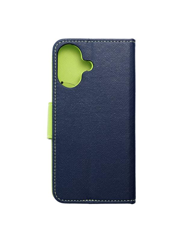 Kabura do IPHONE 16 Fancy Book granatowo limonkowy
