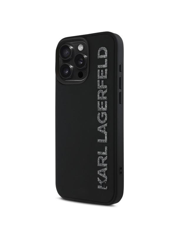 KARL LAGERFELD futerał do IPHONE 16 Pro KLHCP16LRBKGVCK (3D Rubber Elongated Glitter) czarny