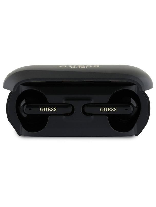 GUESS słuchawki bezprzewodowe bluetooth TWS GUTWSC2MCDSK (Elongated Metallic Classic Printed Logo) czarne