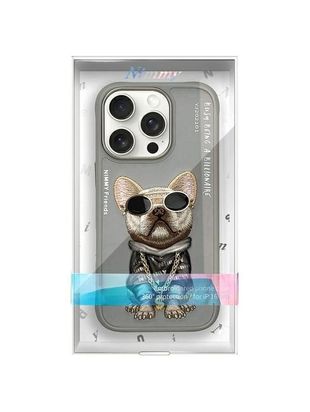 NIMMY futerał GLASSES COOL DOG do IPHONE 16 Pro szary