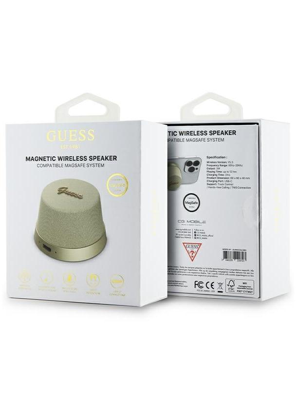 Głośnik bluetooth Guess Magnetic Script Metal GUWSC3ALSMD złoty