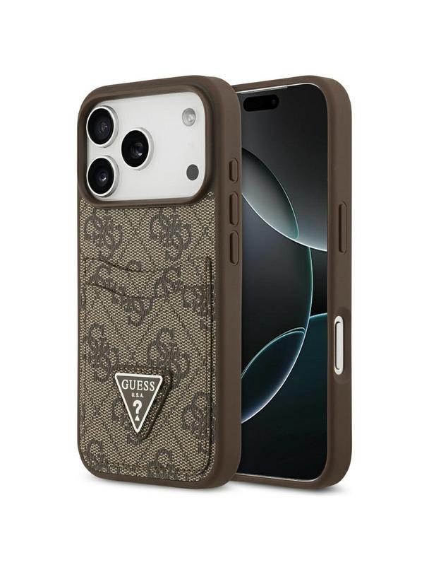 GUESS futerał do IPHONE 17 Pro GUHCP17LP4TPW (4G Double Card Triangle) złoty