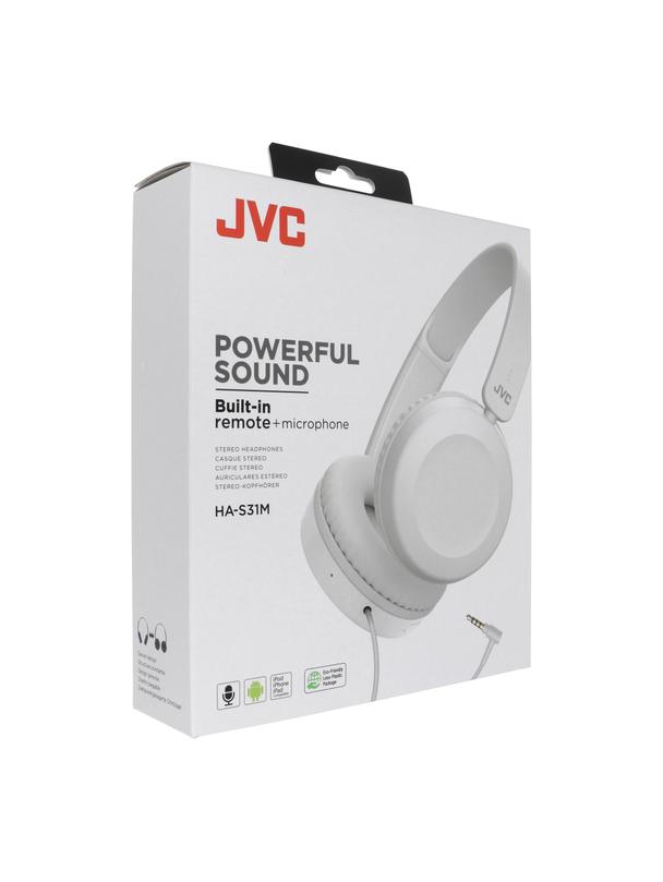 Słuchawki przewodowe nagłowne jack 3,5mm z mikrofonem JVC HA-S31M-W-E białe