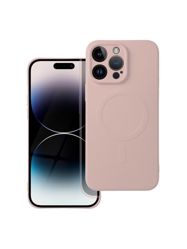 Futerał SILICONE MAG COVER kompatybilny z MagSafe do IPHONE 14 Pro Max różowy
