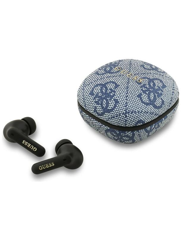 Słuchawki bezprzewodowe douszne Guess TWS ENC 4G Classic Metal Logo niebieskie