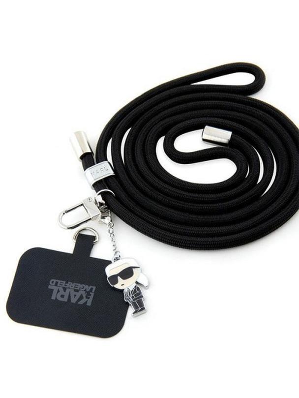 KARL LAGERFELD zawieszka KLUCNMSCKIK (Crossbody Cord Ikonik) czarny