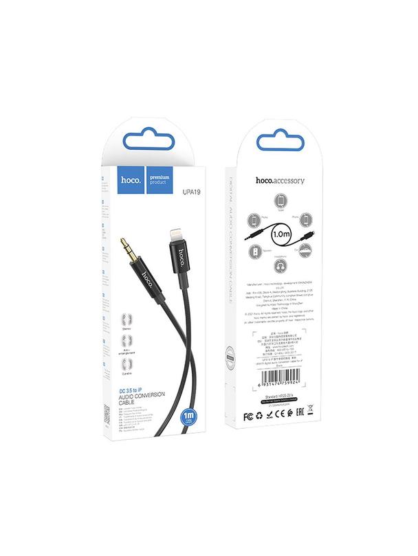 Kabel AUX Jack 3,5 mm do Lightning Hoco 1 m UPA19 czarny