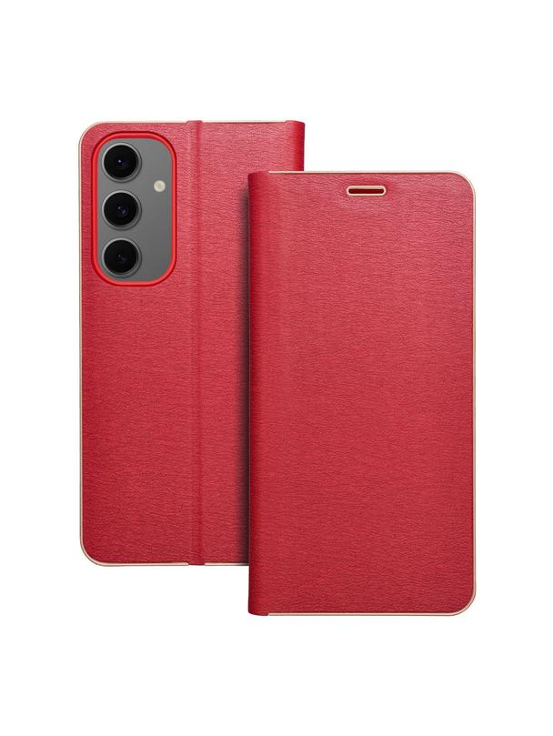 Kabura LUNA Book Gold do SAMSUNG S24 FE czerwony