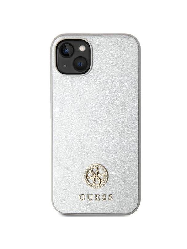 GUESS futerał do IPHONE 13 / 14 / 15 GUHCP15SPS4DGPS (Strass Metal Logo) srebrny