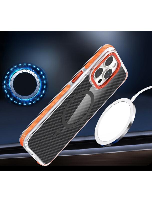 Futerał FIBER kompatybilny z MagSafe do IPHONE 16E pomarańczowy