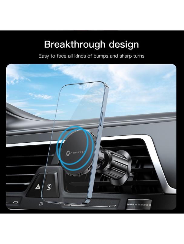 Uchwyt na telefon do samochodu magnetyczny Forcell F-Grip MagElite do kratki czarny