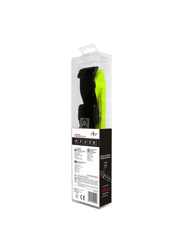 ART pas sportowy z kieszenią podświetlany APS-01G zielony