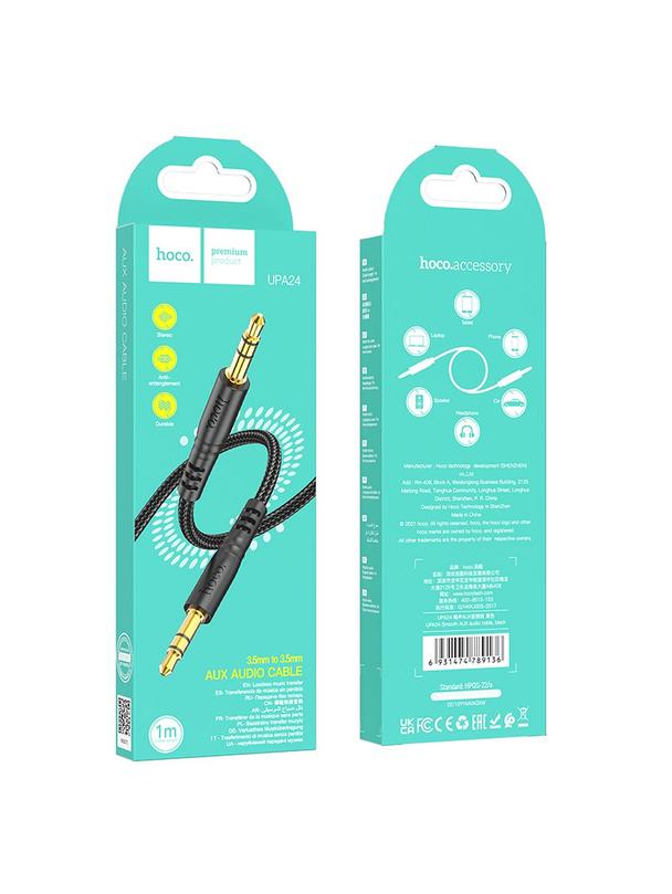 Kabel AUX Jack 3,5 mm do Jack 3,5 mm Hoco 1 m UPA24 czarny