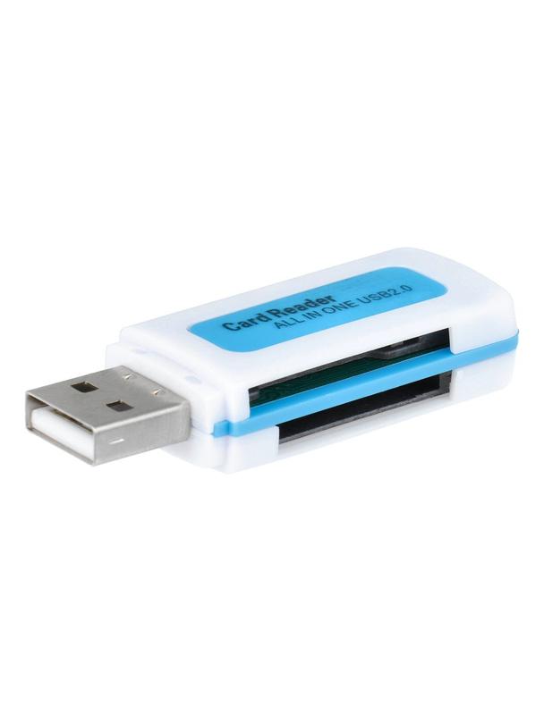 Czytnik kart pamięci USB 2.0 niebiesko biały