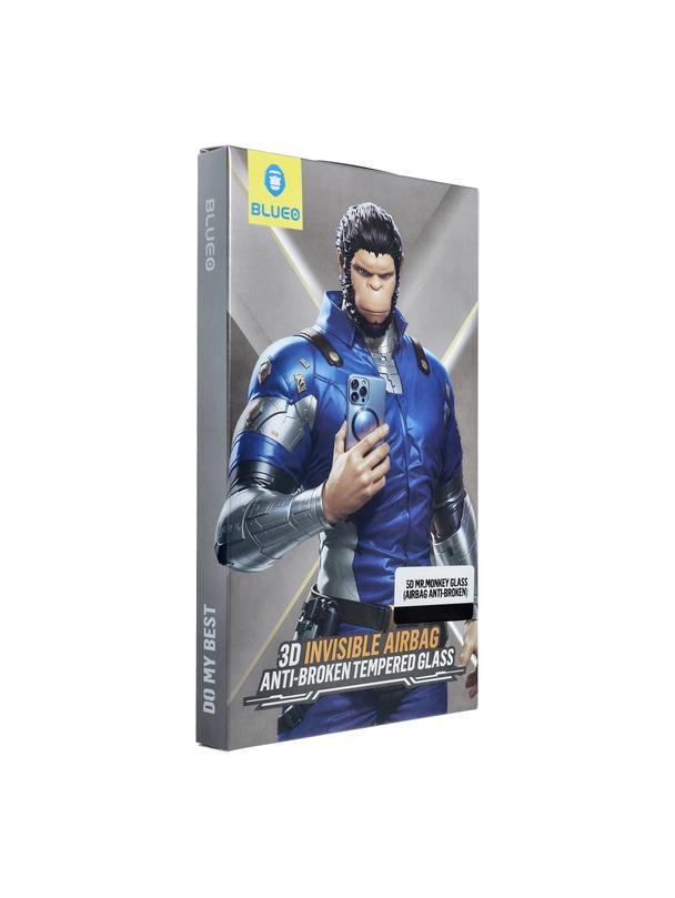 Szkło Hartowane 5D Mr. Monkey Glass - Apple iPhone 16 czarny (Airbag Anti-broken)