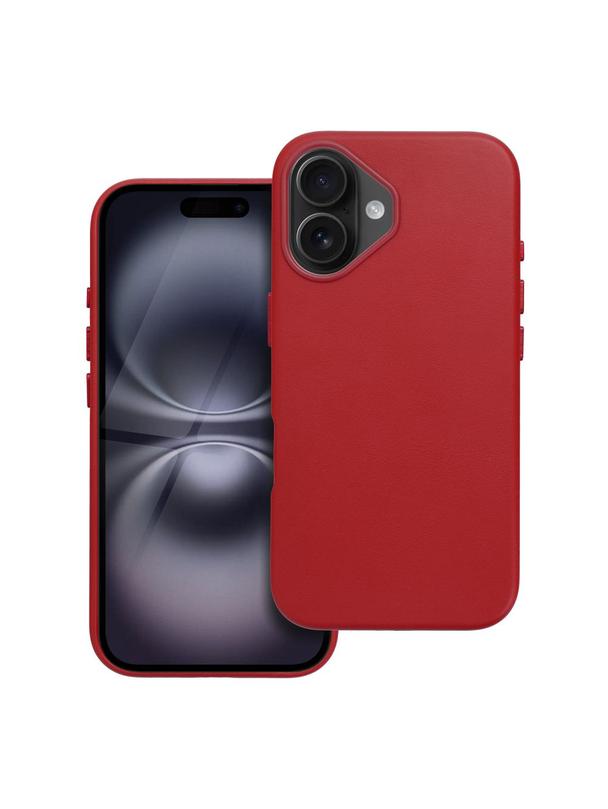 Futerał LEATHER MAG COVER kompatybilny z MagSafe do IPHONE 16 czerwony