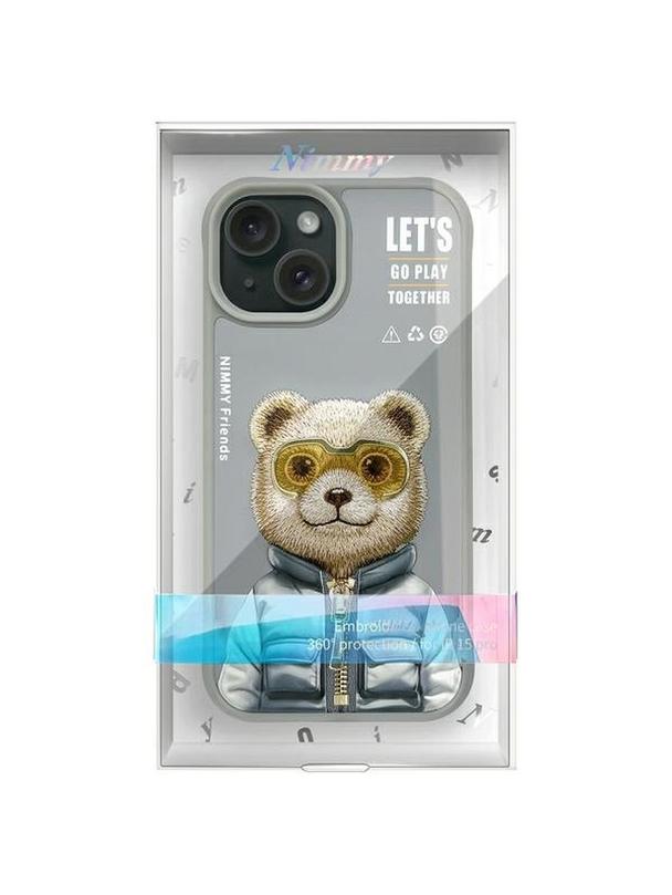 NIMMY futerał COOL&CUTE 2.0 Bear do IPHONE 15 szary