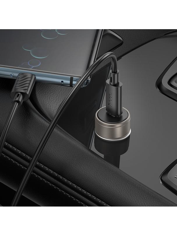 Ładowarka samochodowa Hoco USB C QC PD 30W Z57 szara