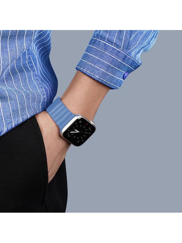 DUX DUCIS pasek CHAIN magnetyczny silikonowy do Apple Watch 42 / 44 / 45 mm niebieski