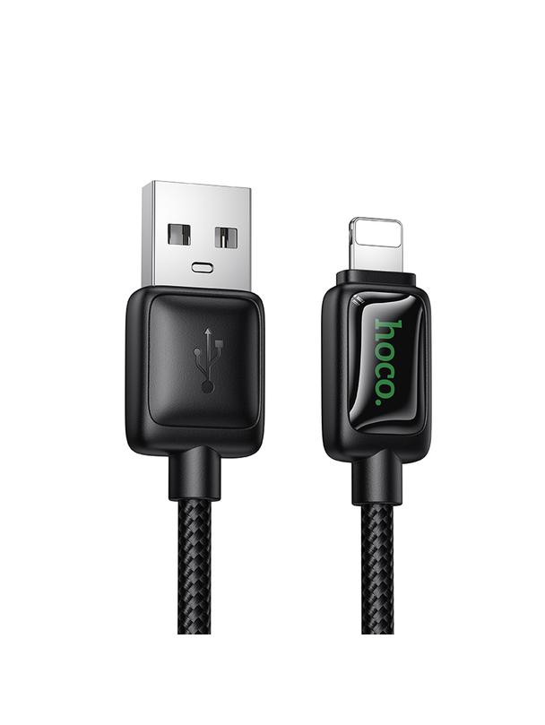 Kabel USB A do Lightning Hoco 2,4A 1,2 m z LCD U146 czarny