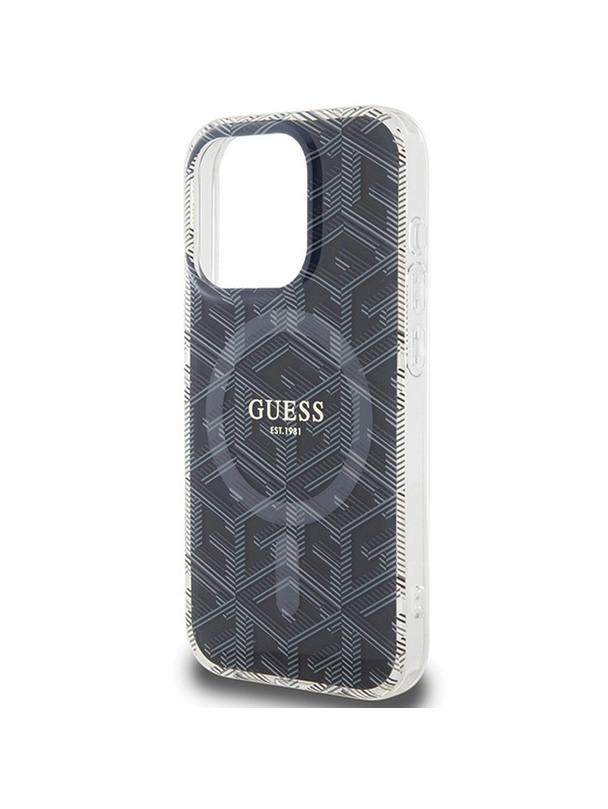 GUESS futerał do IPHONE 15 Pro Max kompatybilny z MagSafe GUHMP15XHGCUSTGK (IML GCUBE) czarny