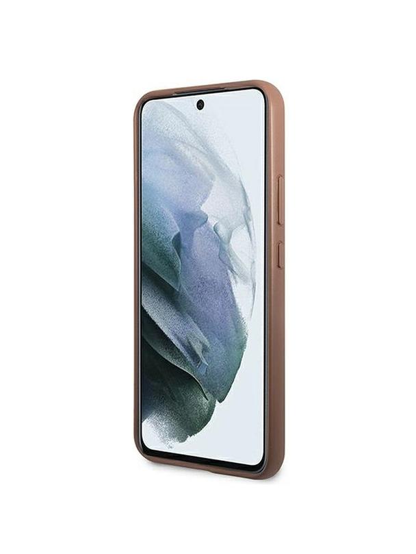 GUESS futerał do SAMSUNG S22 GUHCS22SG4GFBR (4G Metal Gold Logo) brązowy
