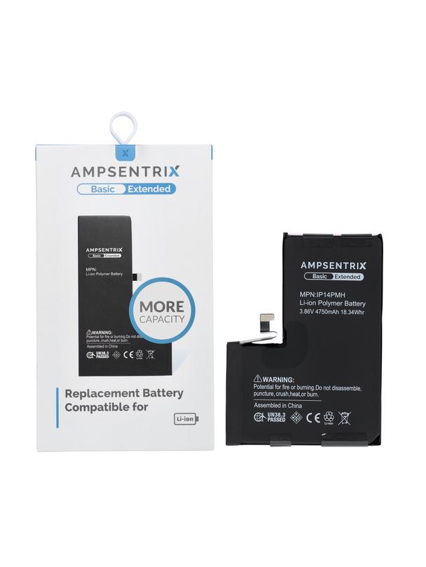 AmpSentrix Basic bateria do iPhone 14 Pro Max (zwiększona pojemność 4750 mAh)