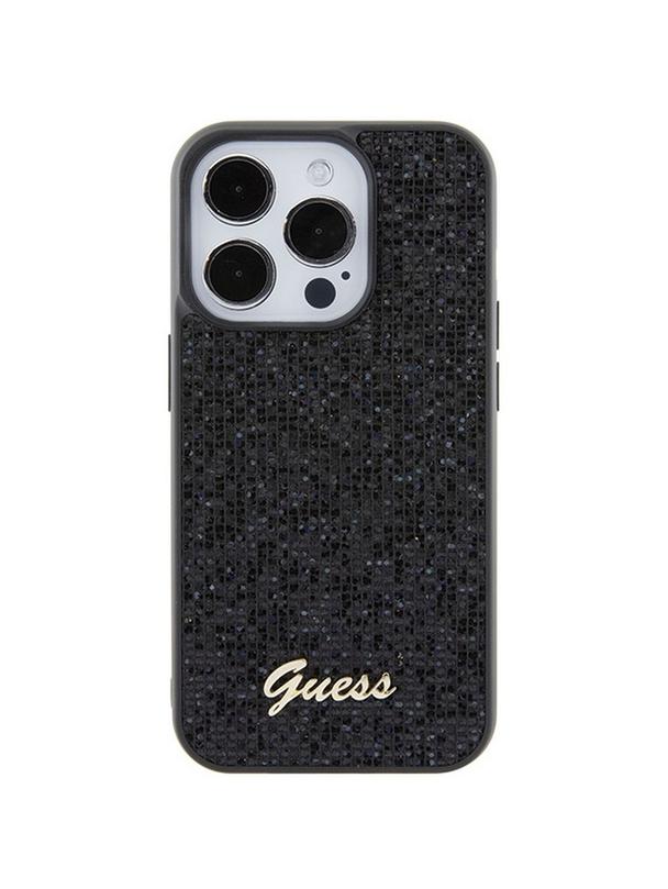 GUESS futerał do IPHONE 15 Pro GUHCP15LPMSDGSK (Disco Script Metal) czarny
